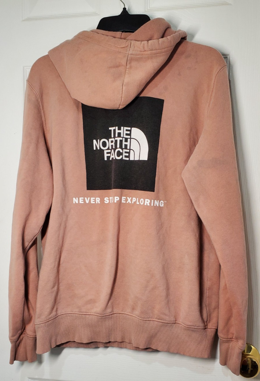 The North Face Hoodie Mens Medium Pink Pullover Sweatshirt Logo Graphic Pocket M